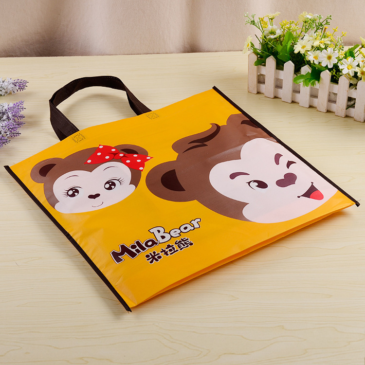 4 sides Heat transfer printing Laminated Pet Tote Shopping Bag 