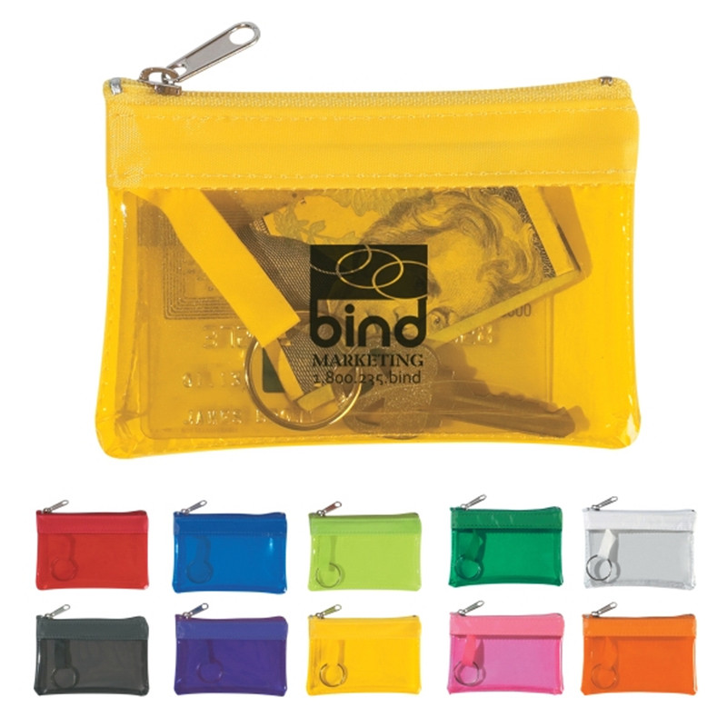 Translucent Zippered Coin Pouch In Vinyl