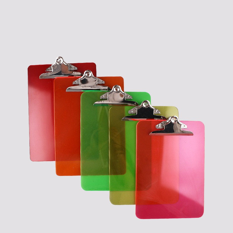 Transparent Surface Plastic Clipboard with Butterfly Clip     